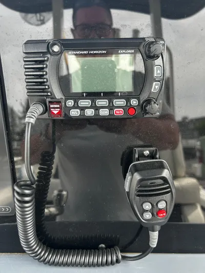  Yacht Photos Pics 2024 Tidewater 280 CC Adventure boat radio system with microphone.