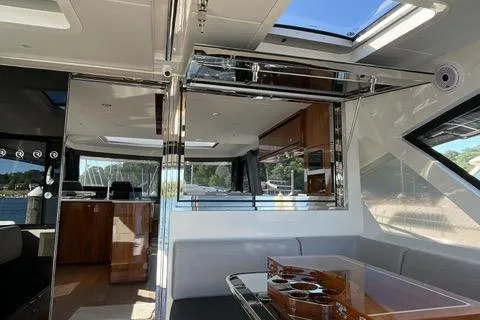  Yacht Photos Pics Interior of 2025 Riviera 585 SUV yacht, featuring modern design and luxurious amenities.