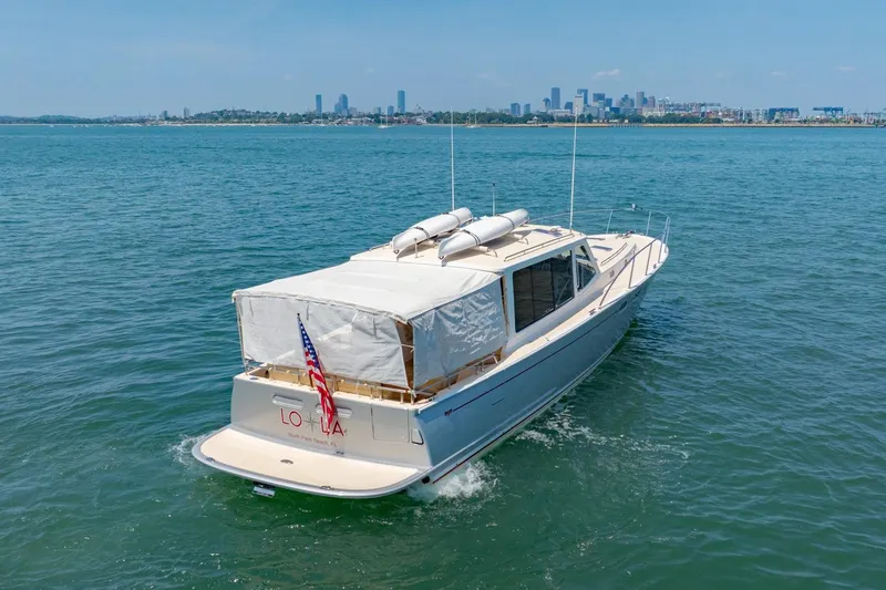 Lola Yacht Photos Pics Starboard Side Bimini Curtains Down