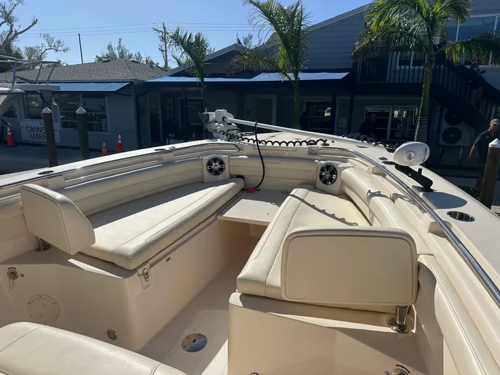  Yacht Photos Pics 2021 Grady-White 336 Canyon boat interior with seating and marine equipment.