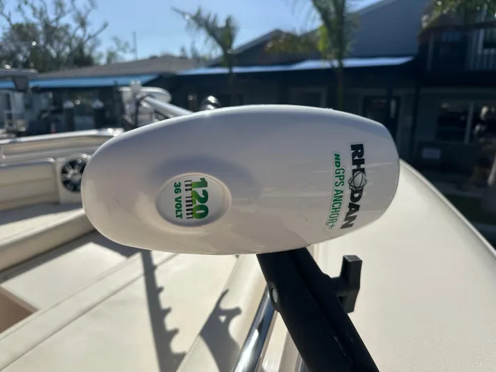  Yacht Photos Pics Rhodan HD GPS Anchor on 2021 Grady-White 336 Canyon boat, 120 lbs thrust, 36 volt.