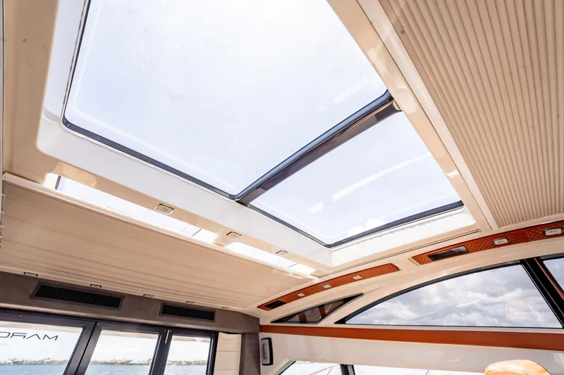 Inverse Entropy Yacht Photos Pics Interior view of 2009 Marquis 500 Sport Coupe yacht with large skylights.