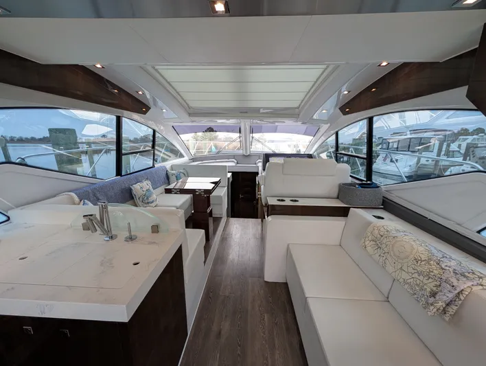 Emilia Yacht Photos Pics Interior of 2022 Cruisers Yachts 54 Cantius with luxurious design.