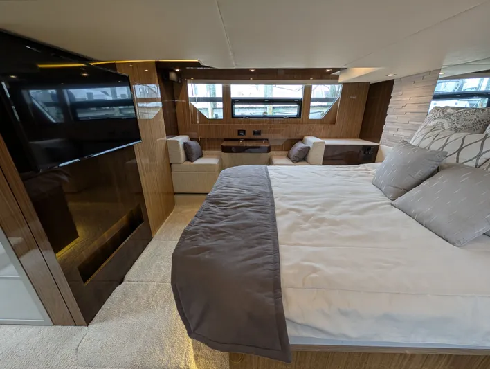 Emilia Yacht Photos Pics Luxurious bedroom on the 2022 Cruisers Yachts 54 Cantius.
