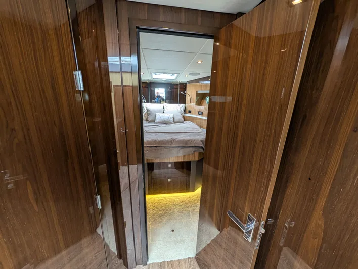 Emilia Yacht Photos Pics Luxurious bedroom in the 2022 Cruisers Yachts 54 Cantius model.