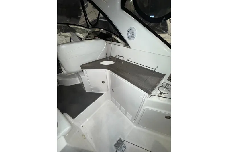 Easy Roller Yacht Photos Pics 2009 Regal Commodore 3760 IO boat interior with seating and counter space.