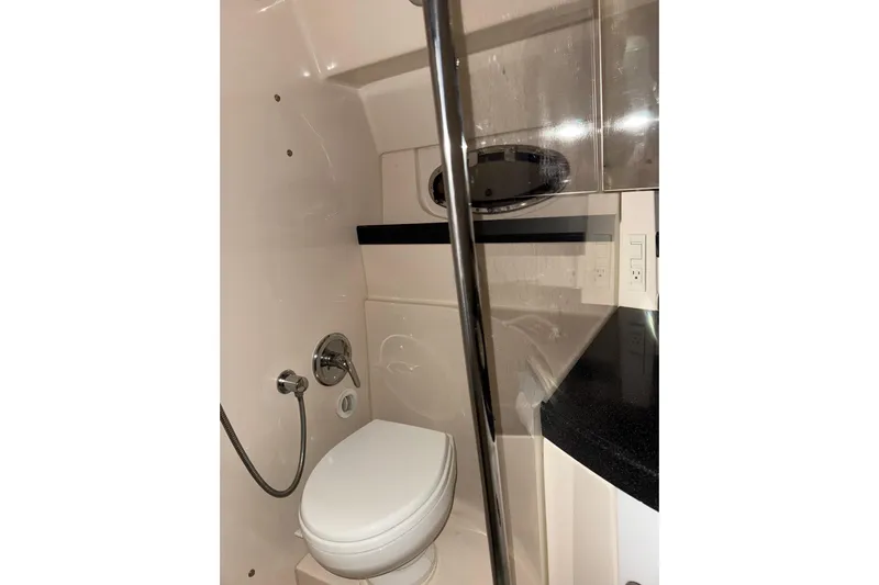 Easy Roller Yacht Photos Pics 2009 Regal Commodore 3760 IO boat bathroom with toilet and shower.