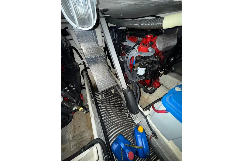 Easy Roller Yacht Photos Pics Engine room of 2009 Regal Commodore 3760 IO with visible components and equipment.