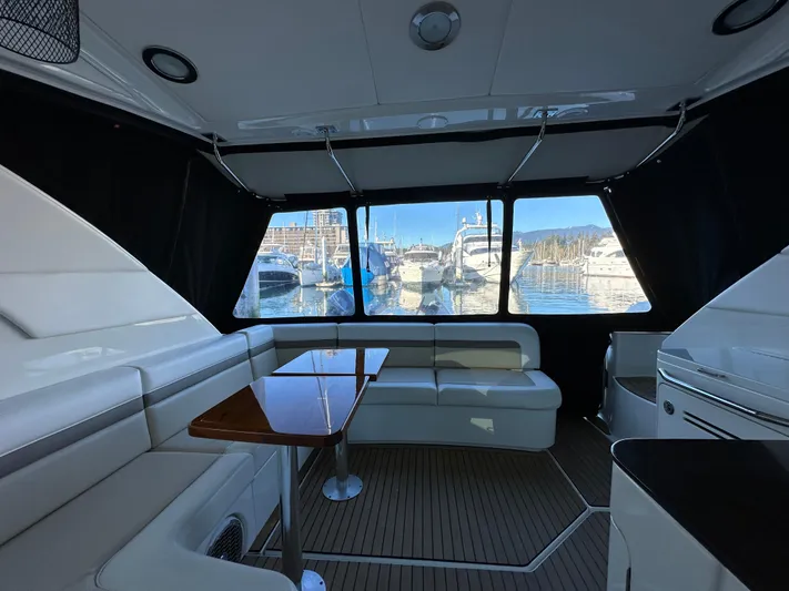  Yacht Photos Pics Luxurious interior of 2012 Sea Ray 470 Sundancer yacht with marina view.