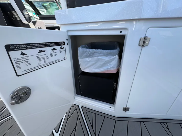 Inception Yacht Photos Pics Trash compartment in 2023 Monterey 385 SS boat.