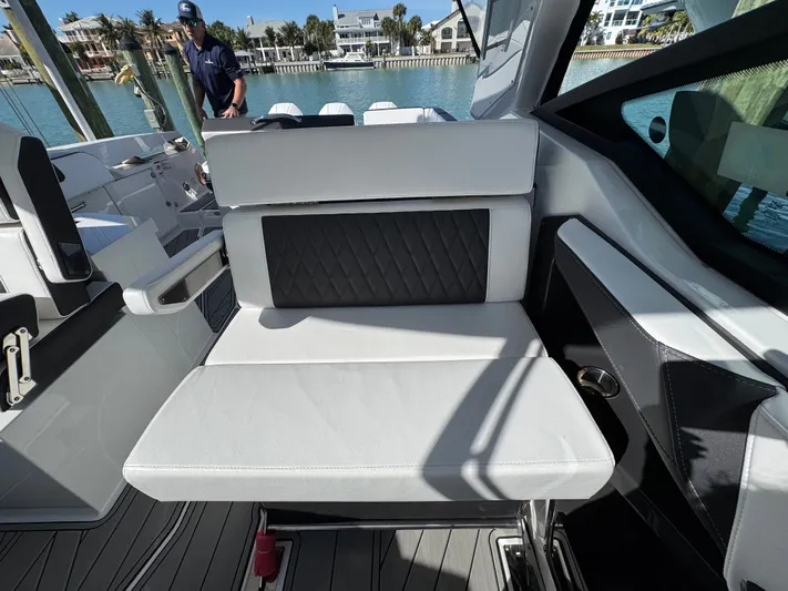 Inception Yacht Photos Pics Interior of 2023 Monterey 385 SS with luxurious seating.