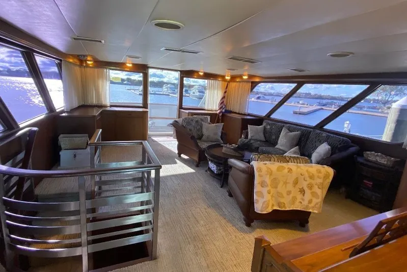  Yacht Photos Pics Luxurious interior of a 1988 Burger 80 Motor Yacht with waterfront views.