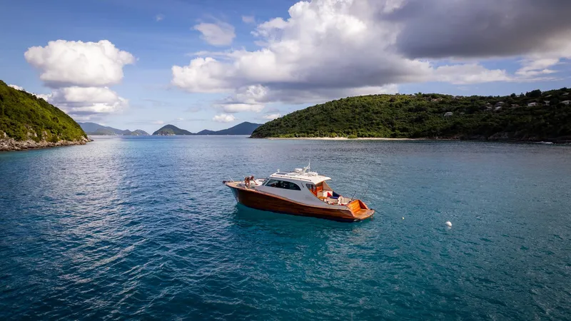 Trident Yacht Photos Pics Luxurious 2015 Maverick Yachts Costa Rica 50 cruising in serene blue waters.