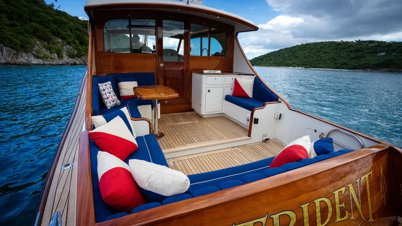 Trident Yacht Photos Pics Luxurious 2015 Maverick Yachts Costa Rica 50 with elegant seating and scenic ocean view.