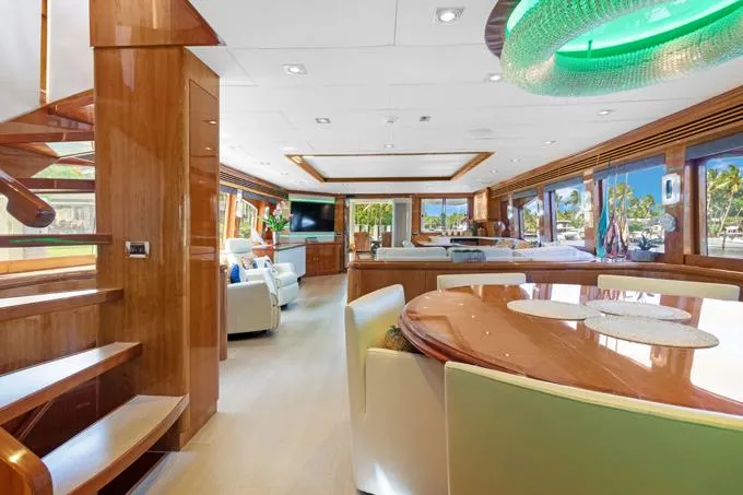 Ossum Dream Yacht Photos Pics Dining Area Looking Aft