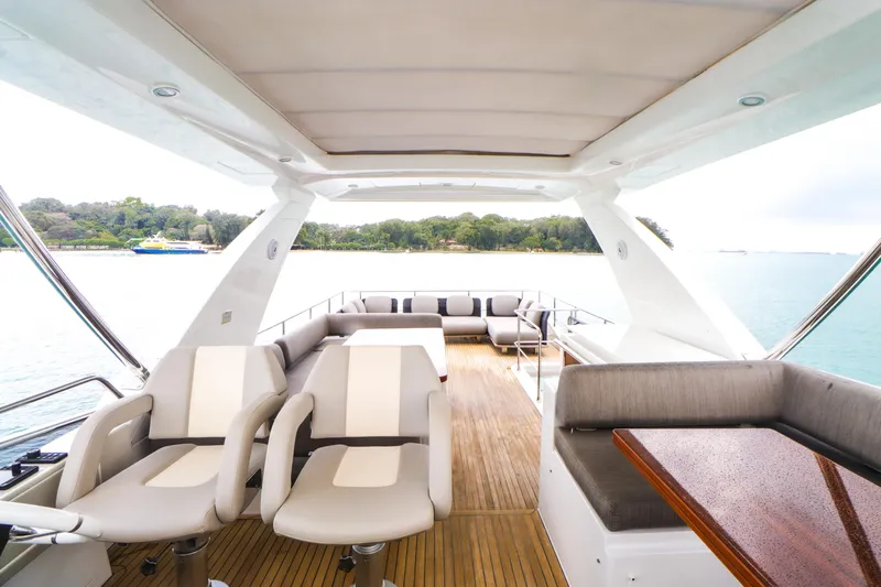  Yacht Photos Pics Luxurious interior of a 2019 Azimut 66 yacht.