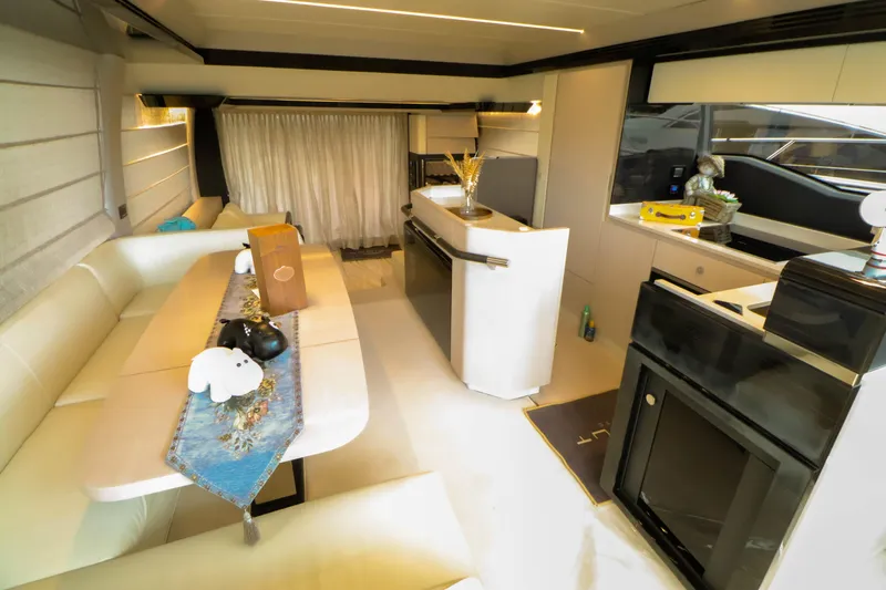  Yacht Photos Pics Interior of a luxurious 2019 Azimut 66 yacht.