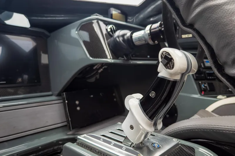  Yacht Photos Pics Cockpit of 2023 MTI 390XR with advanced steering and control systems.