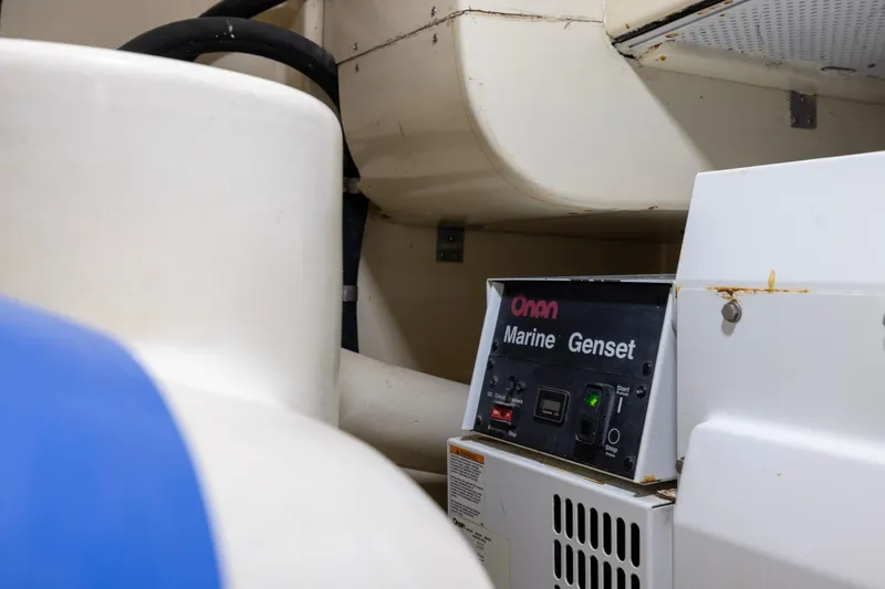 Holly Ann Yacht Photos Pics Onan Marine Genset in 2010 Vicem 64 Classic yacht engine room.
