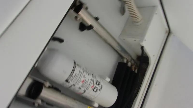  Yacht Photos Pics 2022 Crevalle 33 CSF Offshore Fishing boat interior equipment and storage compartment.