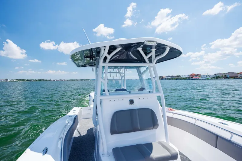  Yacht Photos Pics 2022 Cape Horn 31 T boat on open water under a clear blue sky.