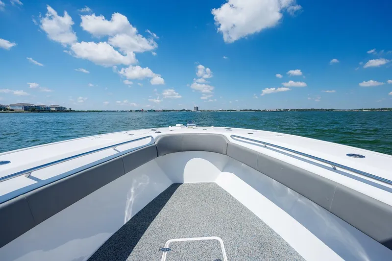  Yacht Photos Pics 2022 Cape Horn 31 T boat on open water under a clear blue sky.
