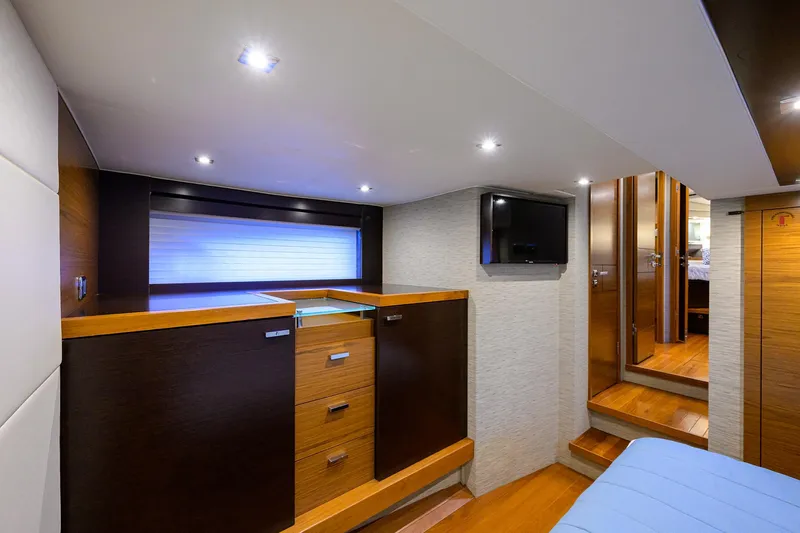 Mate Yacht Photos Pics Tiara 50 MATE - Master Stateroom Drawers & TV