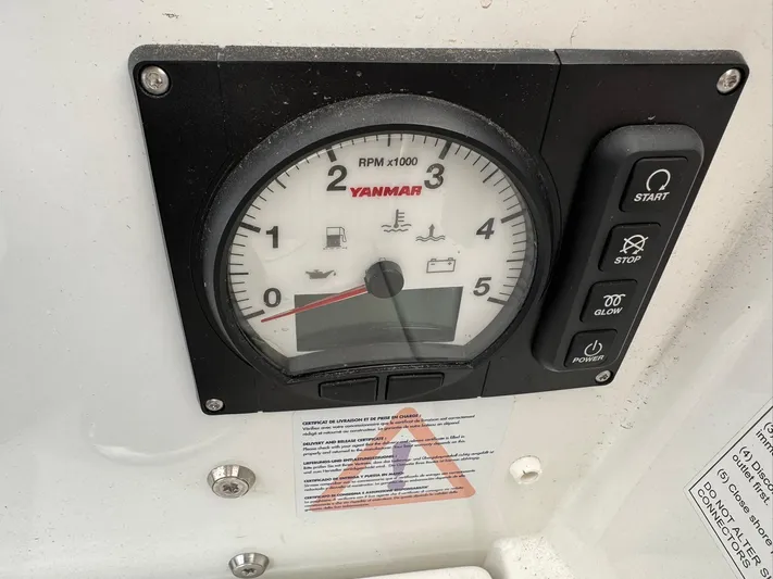 Xanadu Yacht Photos Pics Yanmar engine control panel on 2024 Beneteau Oceanis 34.1 sailboat.
