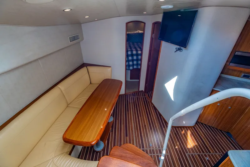  Yacht Photos Pics Interior of 2011 Viking 42 Open yacht with elegant furnishings.