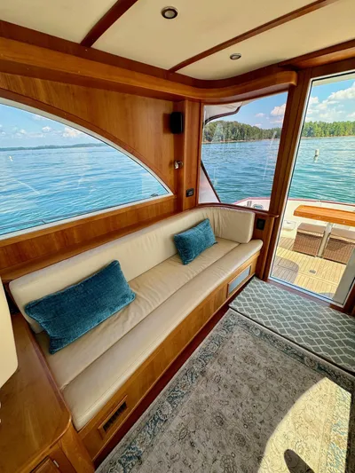 Grand Baby Yacht Photos Pics Luxurious interior of 2018 Legacy 42 yacht with scenic water view.