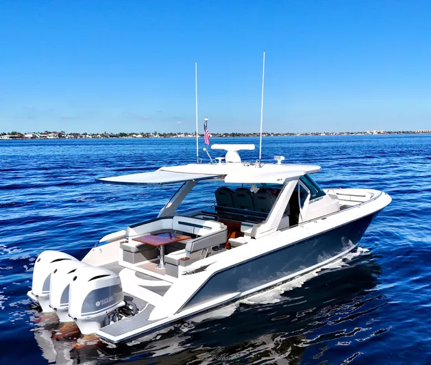 Sabbatical Yacht Photos Pics Aft Electric Sun Shade - Extended Open
