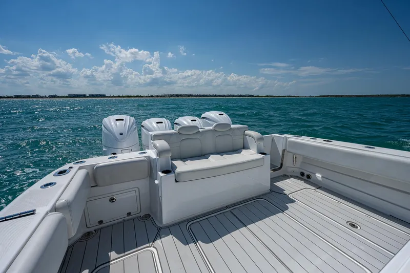 Tingum Yacht Photos Pics 2021 HCB 42 Lujo boat with spacious deck and ocean view.