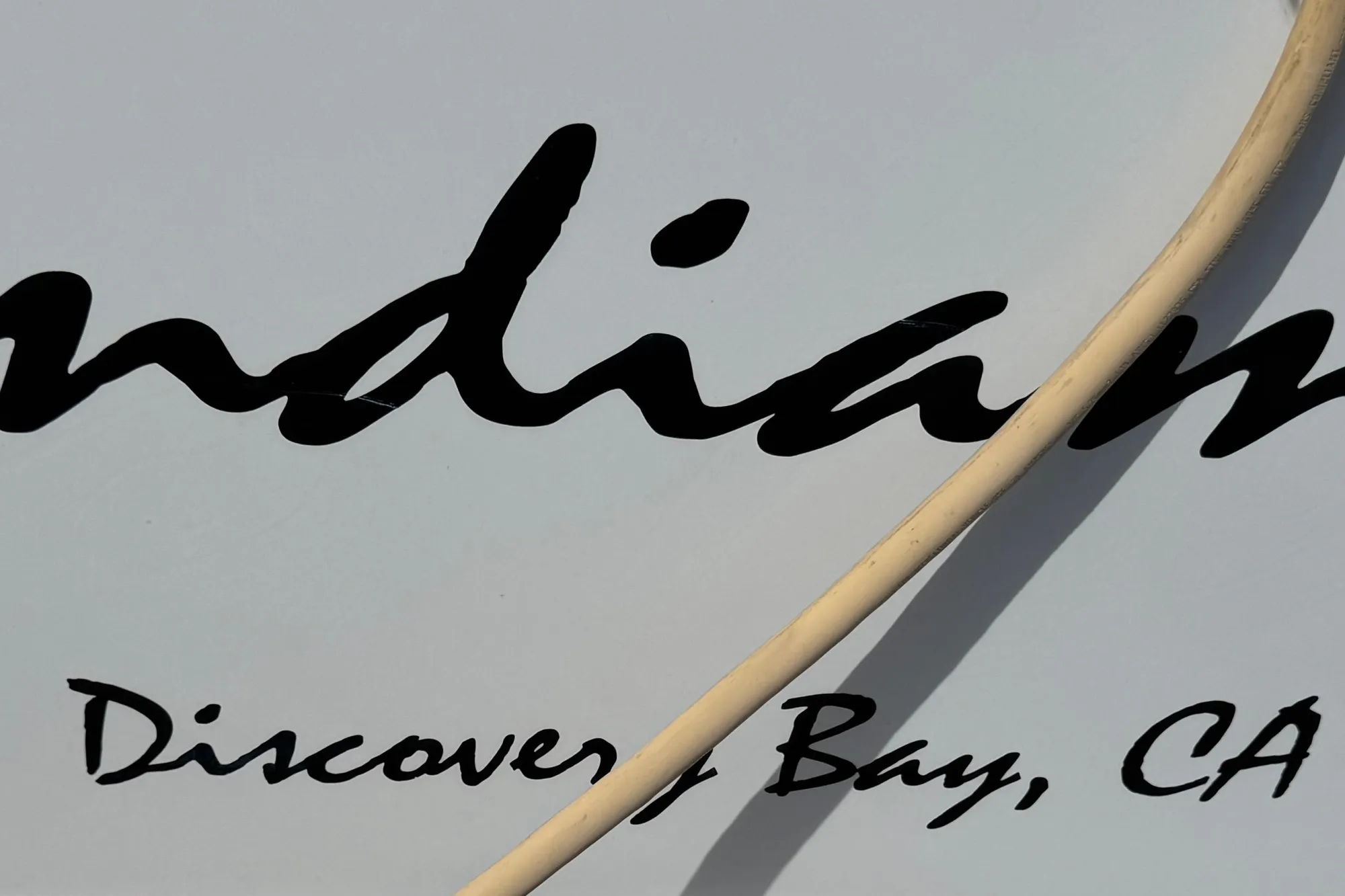 2001 Cruisers Yachts 3470 Express, Discovery Bay, CA, partial name view.