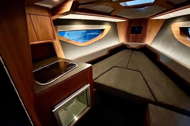  Yacht Photos Pics Luxurious interior of 2026 Flynt Yachts Centura 32, featuring modern design and amenities.