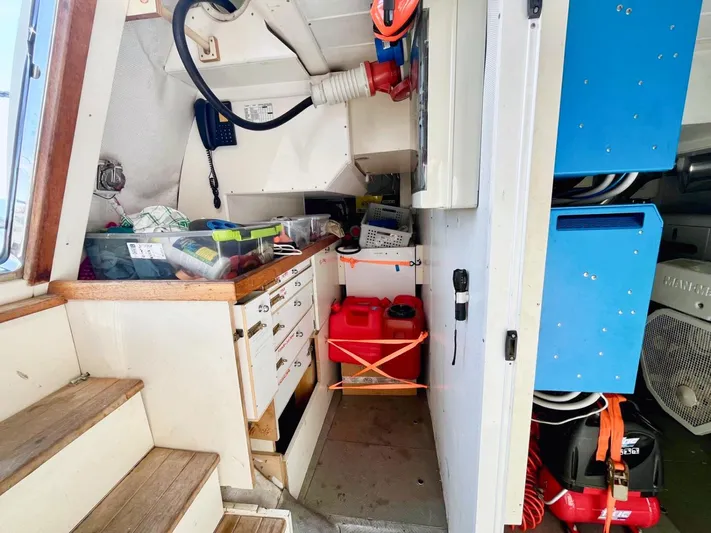 Annamia Yacht Photos Pics Interior view of 2007 Terranova Yachts T85, featuring storage and equipment area.