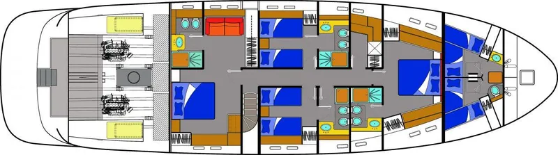 Annamia Yacht Photos Pics Floor plan of 2007 Terranova Yachts T85, showcasing cabin and layout design.