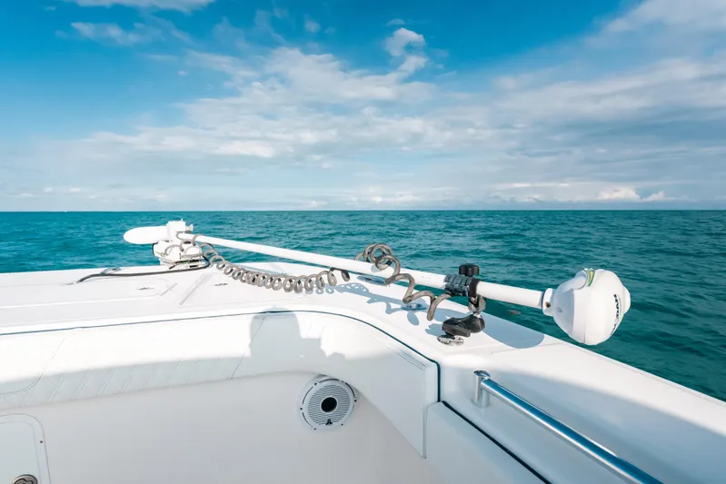  Yacht Photos Pics Invincible 37 Catamaran 2021 on open sea under blue sky.