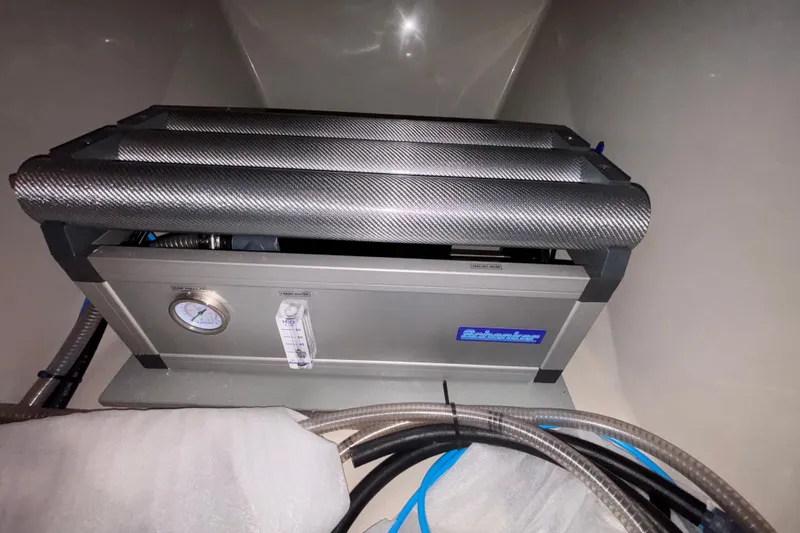  Yacht Photos Pics Schneider machine in Leopard 45 yacht, 2022 model, with visible gauge and tubing.