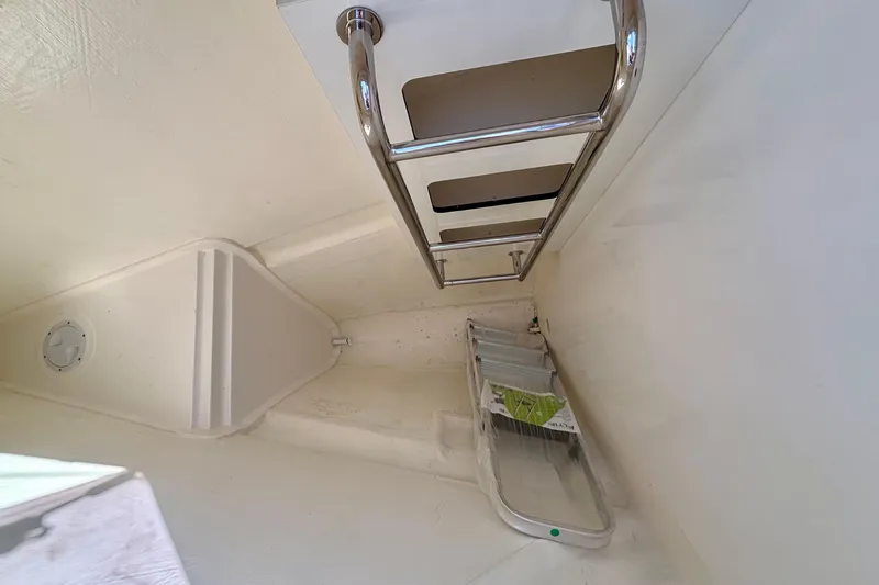  Yacht Photos Pics Interior of a 2022 Leopard 45 yacht with ladder.