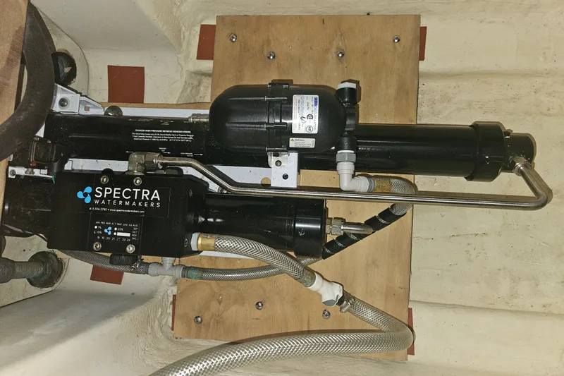 Soirse Yacht Photos Pics Spectra watermaker system in 2013 Marlow-Hunter 50 aft cabin yacht.