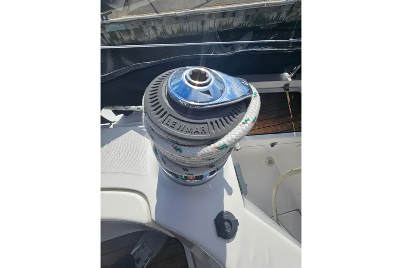 Soirse Yacht Photos Pics Winch on 2013 Marlow-Hunter 50 aft cabin sailboat deck.