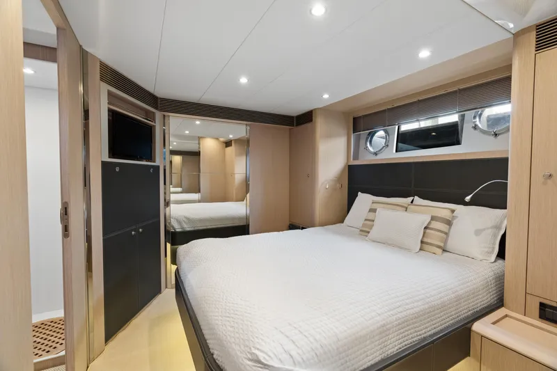 Wolverine Yacht Photos Pics Luxurious cabin interior of 2015 Riva 63 Virtus yacht with modern design.