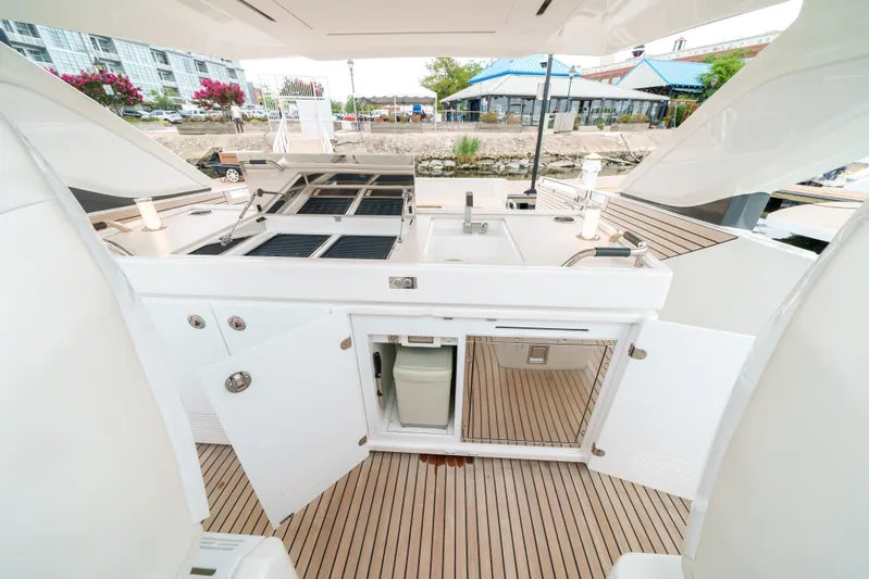 Yacht Photos Pics 2024 Jeanneau DB/43 OB yacht with sleek outdoor kitchen and modern amenities.