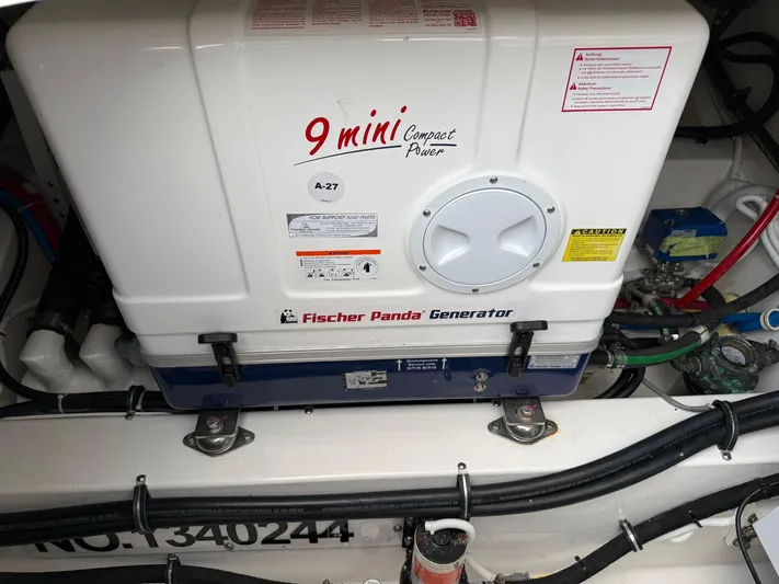  Yacht Photos Pics Fischer Panda generator in 2023 Tiara Yachts 43 LS engine room.