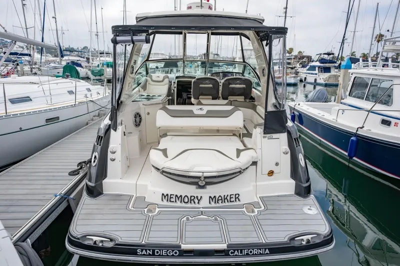 Memory Maker Yacht Photos Pics 2013 Monterey 340 Sport Yacht docked in San Diego marina.