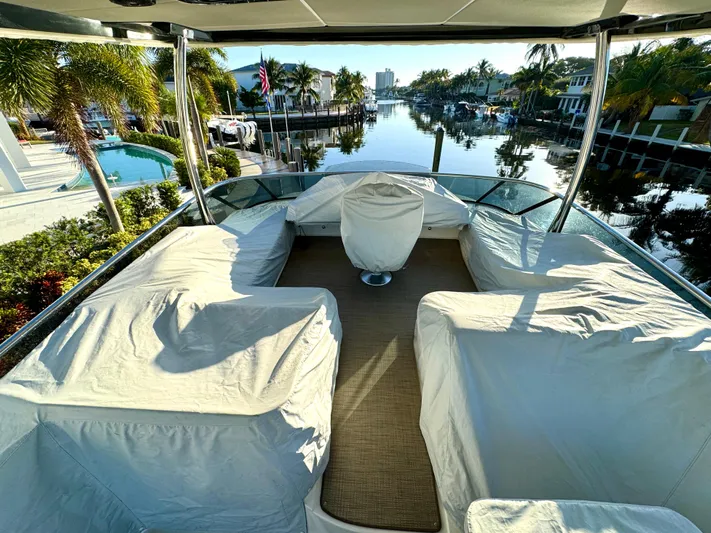 Porto Bene Yacht Photos Pics FlyBridge Helm Area - Covered