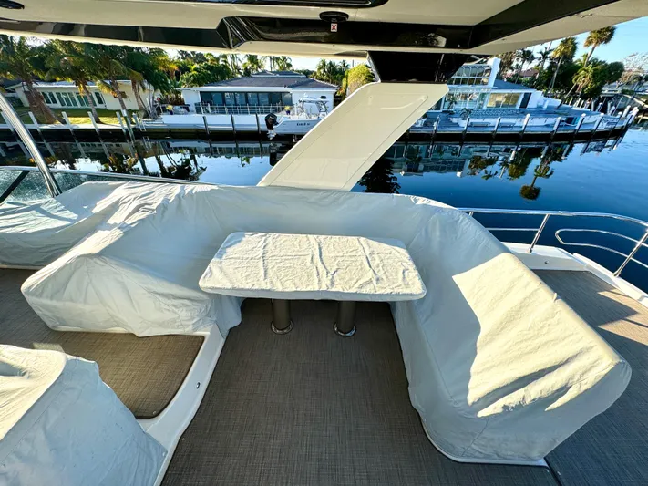 Porto Bene Yacht Photos Pics FlyBridge Seating Area - Covered