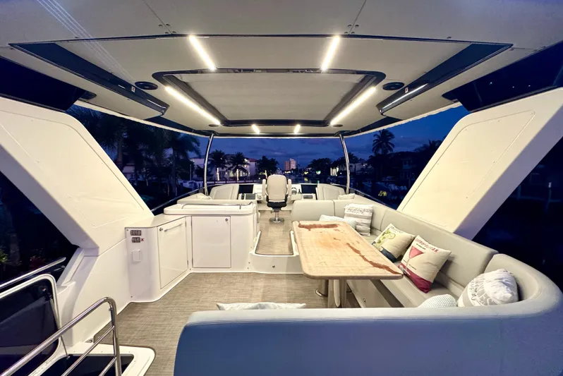 Porto Bene Yacht Photos Pics FlyBridge Looking Forward