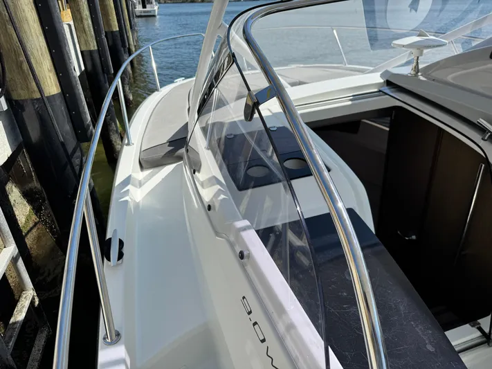  Yacht Photos Pics 2020 Jeanneau Leader 9.0 WA boat docked, showcasing sleek design and modern features.