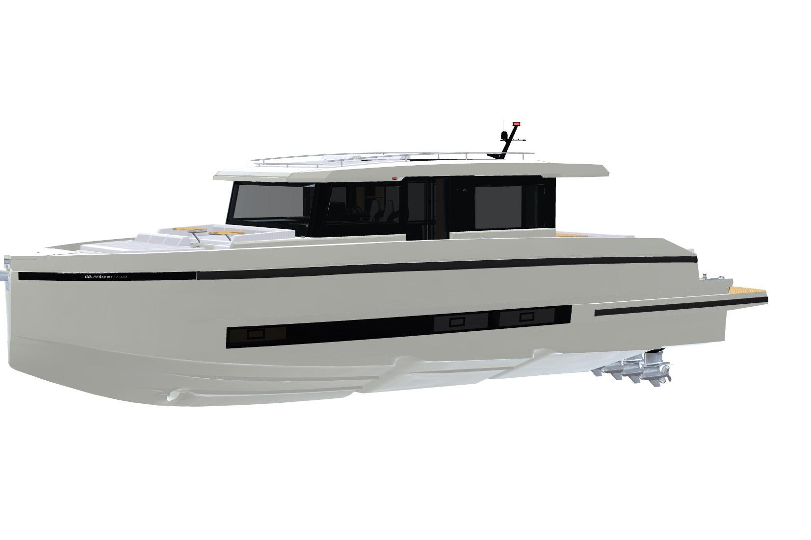 2026 De Antonio Yachts D60, sleek modern design, luxury motor yacht.